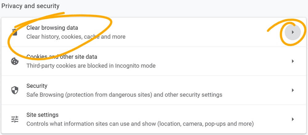 How to clear google chrome browser data